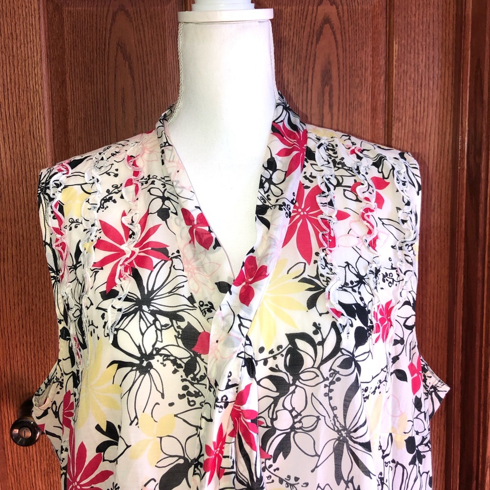 Oscar De La Renta Sleeveless Top - Picture 6 of 8